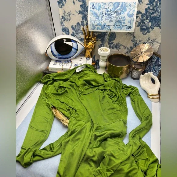 🆕 RAT & BOA 🧿 NWOT Octavia Long Sleeve Column Maxi Dress, Green - Sz M US 6 - Picture 3 of 17